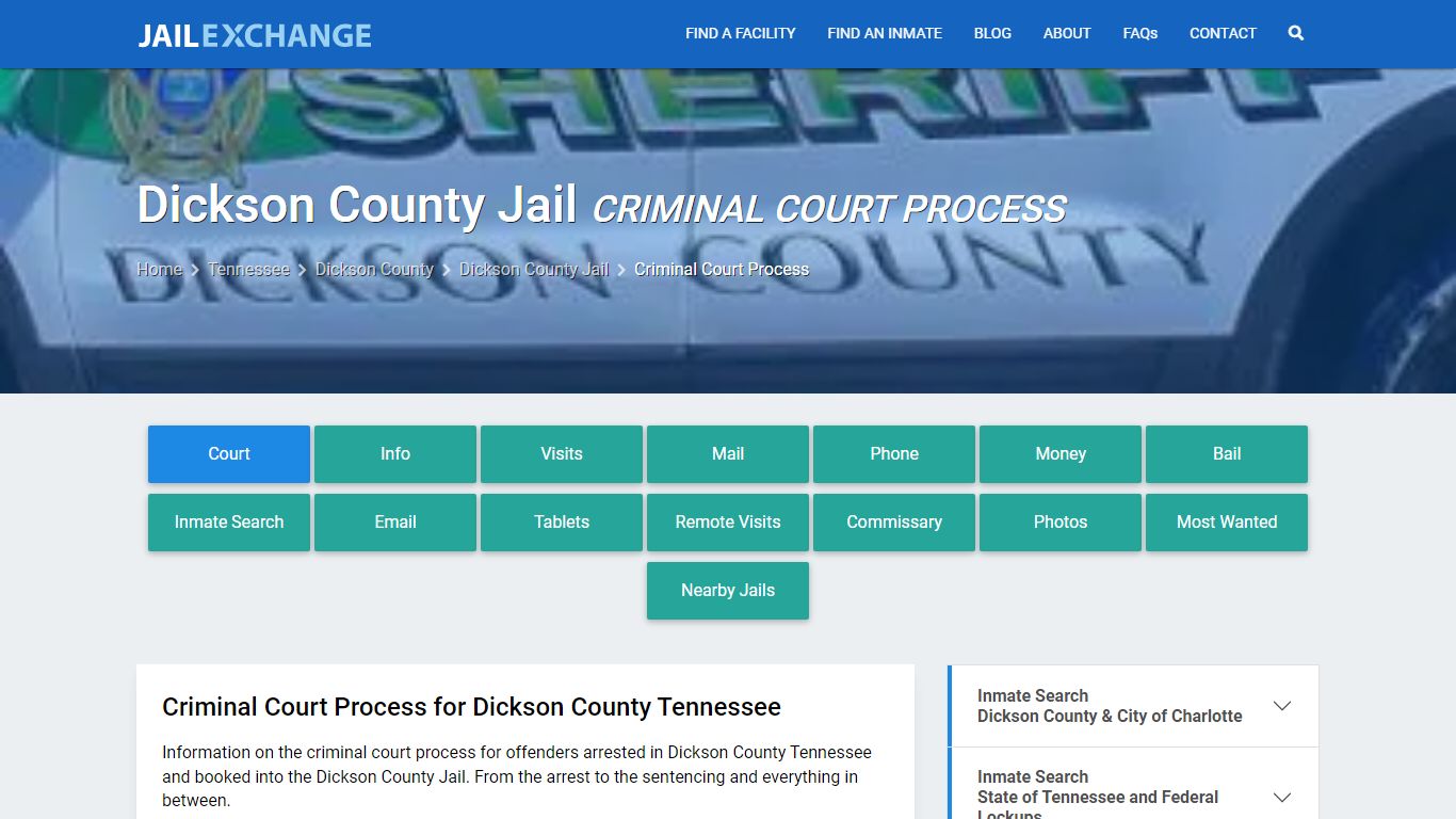 Dickson County Jail Criminal Court Process - Jail Exchange