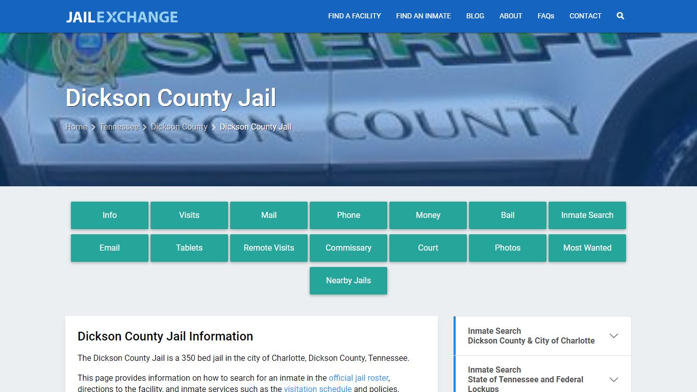 Dickson County Jail, TN Inmate Search, Information